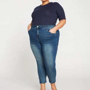 Universal Standard Seine High Rise Skinny Jeans 27 Inch - Distressed blue